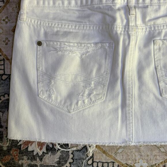 Abercrombie and Fitch Micro Mini White Denim Jean Skirt Early 2000s Y2k Size 6 - Picture 4 of 10